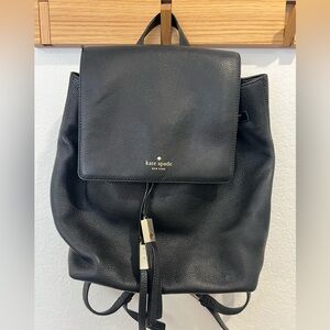 Kate Spade Black Pebbled Leather Backpack